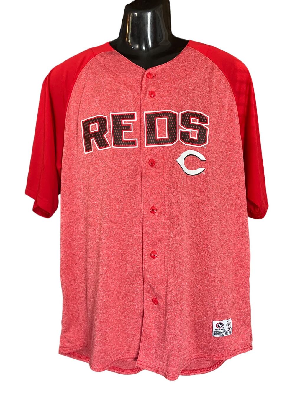 Genuine Merchandise True Fan Cincinnati Reds Baseball Button Jersey | Size Large